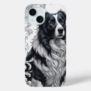 Regal Border Collie mit Barock-Blumenrahmen Case-Mate iPhone Hülle