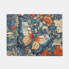 Regal Butterfly Amidst William Morris Floral Fußmatte