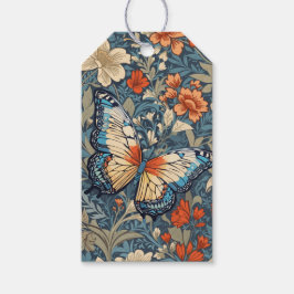 Regal Butterfly Amidst William Morris Floral Geschenkanhänger