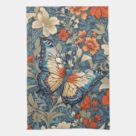 Regal Butterfly Amidst William Morris Floral Geschirrtuch