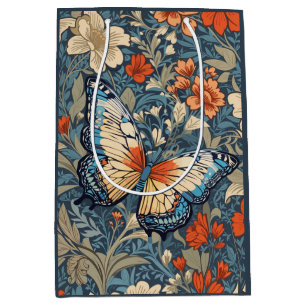 Regal Butterfly Amidst William Morris Floral Mittlere Geschenktüte