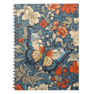 Regal Butterfly Amidst William Morris Floral Notizblock