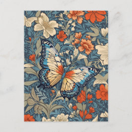 Regal Butterfly Amidst William Morris Floral Postkarte