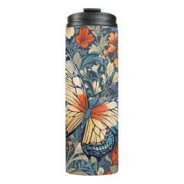Regal Butterfly Amidst William Morris Floral Thermosbecher
