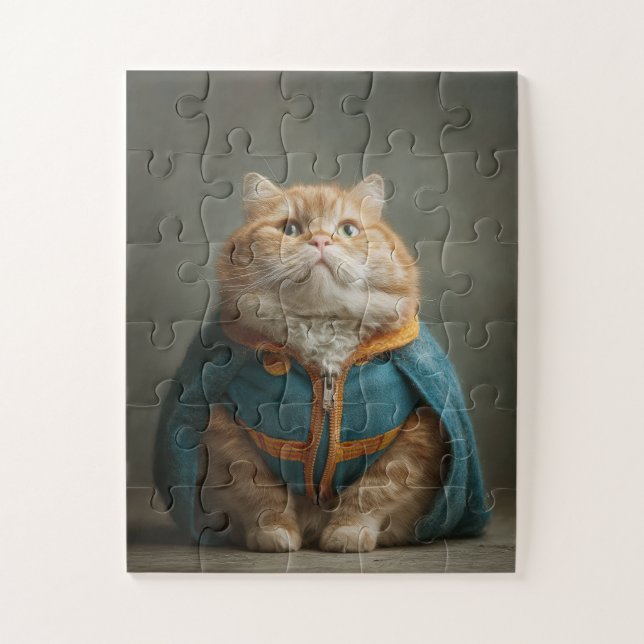 Regal Cat in Blue Cloak - Puzzle (Vertikal)