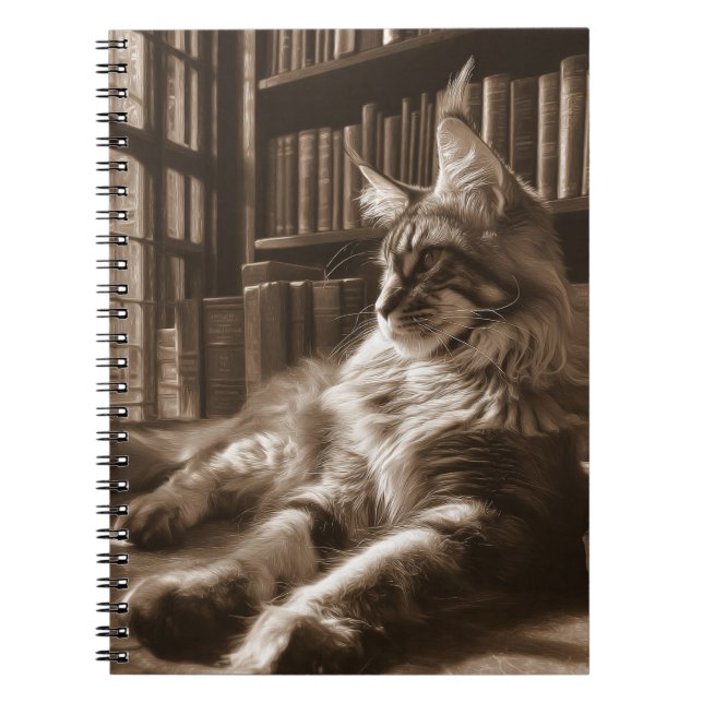 Regal Cat Library Notebook Notizblock (Vorderseite)