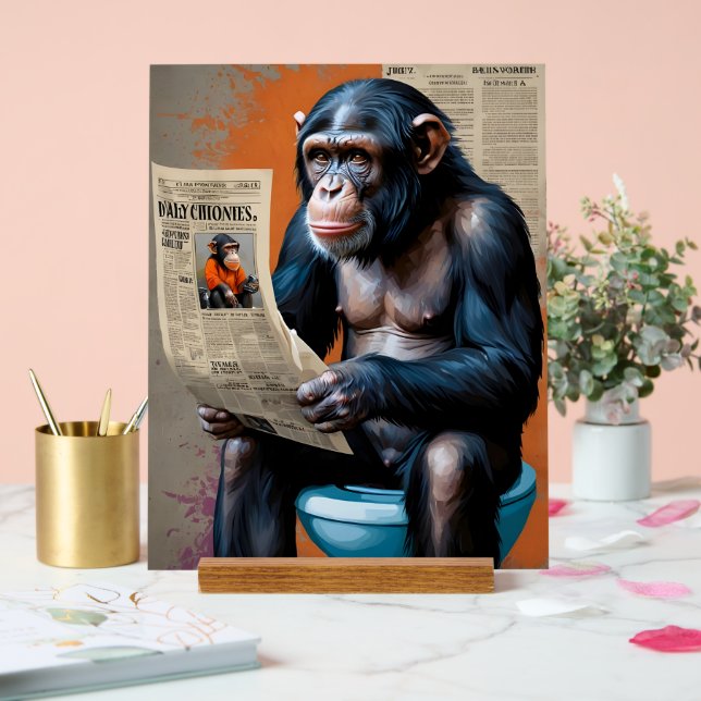 Regal Chimp auf dem Throne - Einzigartige Mischung Acrylschild (Hochzeit)