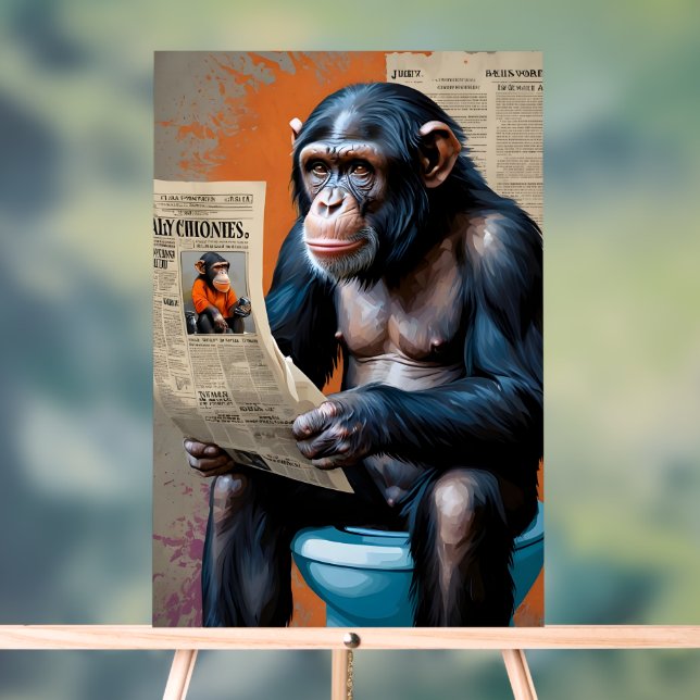 Regal Chimp auf dem Throne - Einzigartige Mischung Acrylschild (Neutral)