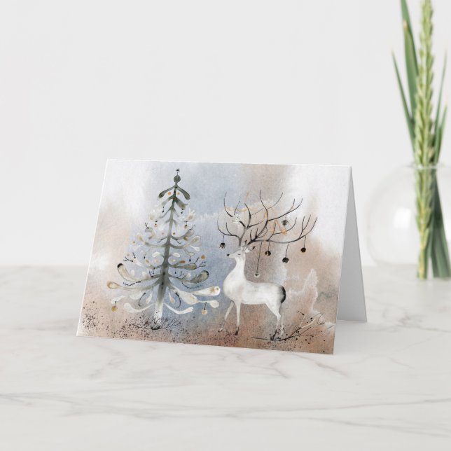 Regal Christmas Stag Grußkarte Feiertagskarte (Vorderseite)