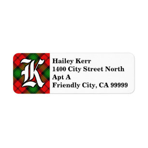 Regal Clan Kerr Tartan Monogram