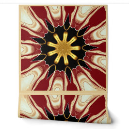 Regal Crimson Starburst: Golden Core Symmetrisches Tapete