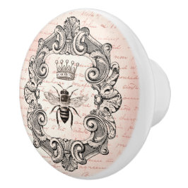 Regal Crown Queen Bee auf französischer Hand Keramikknauf