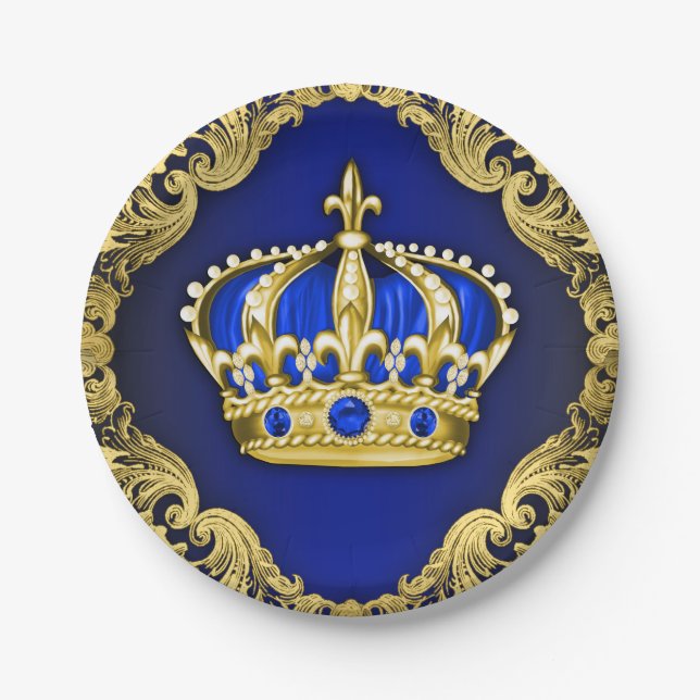 Regal Crown Royal Baby Shower Pappteller (Vorderseite)