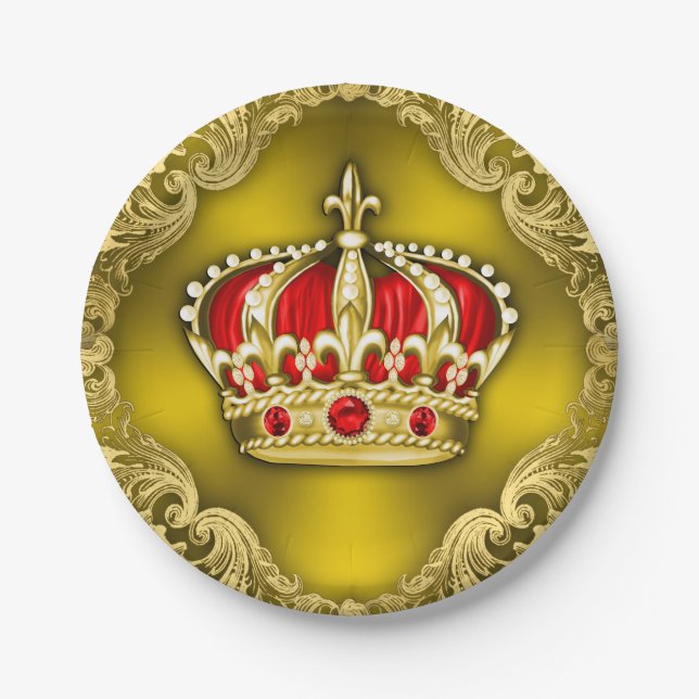 Regal Crown Royal Prince Baby Shower Pappteller (Vorderseite)