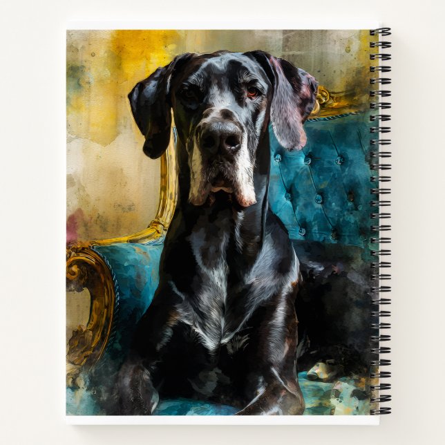 Regal Deutsche Dogge Notizbuch (Rückseite)