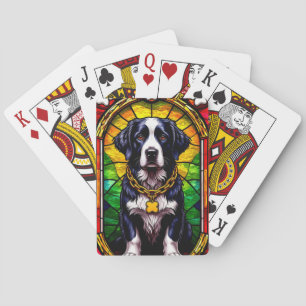 Regal Dog Portrait mit Lavish Gold Frame Spielkarten