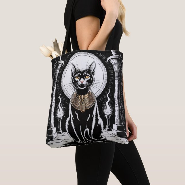 Regal Egyptian Black Cat Art Tasche (Von Nahem)
