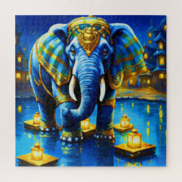 Regal Elephant in Blau