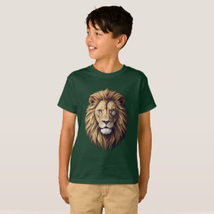 Regal Geometric Lion - Mosaik Art T - Shirt