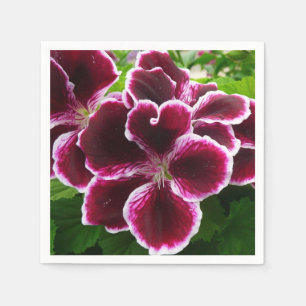 Regal Geranium Flowers Elegant Maroon Floral Lugga Serviette