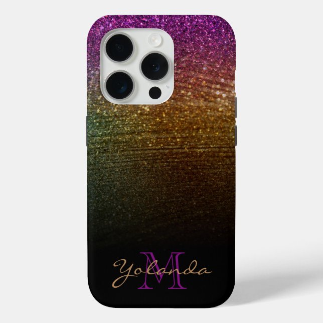 Regal-Glitzer-Fade & Monogramm Case-Mate iPhone Hülle (Rückseite)
