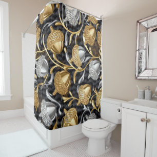 Regal Gold Acorn – Luxuriöses königliches Design Duschvorhang