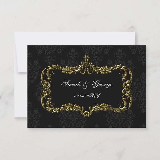 Regal-Gold-Rsvp-Karten Standard 3,5 x 5 RSVP Karte (Vorderseite)