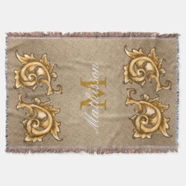 Regal Golden Scrolled Laurels - Familienname Decke