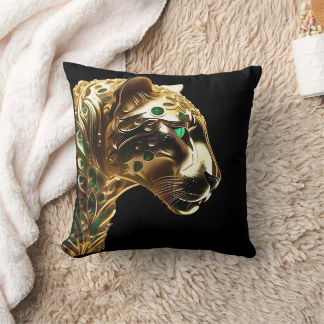 Regal Grace: Der Goldene Jaguar mit den Emeralds Kissen (Decke)