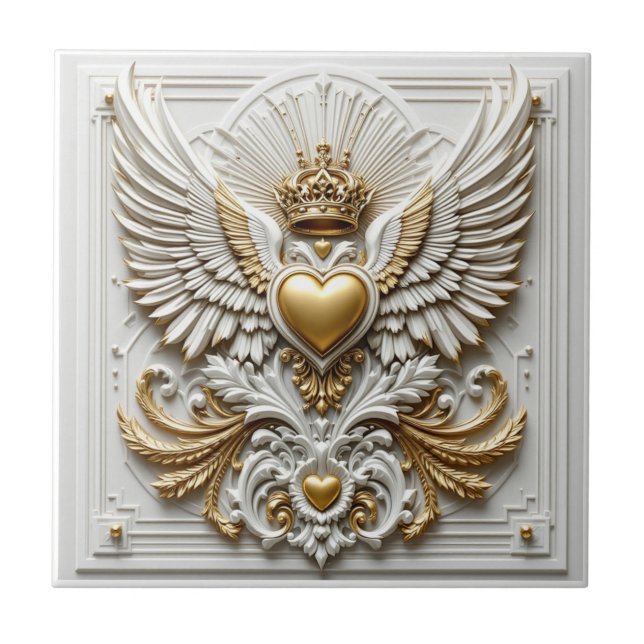 Regal Heart and Eagle Fliese (Vorderseite)