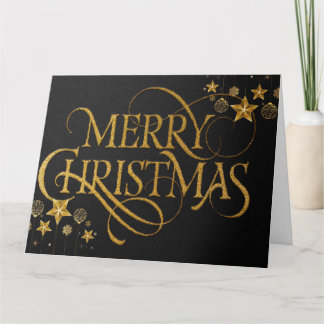 Regal Holiday – Luxuriöse Goldfolie Weihnachtskart Karte