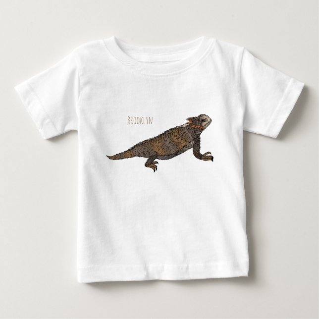 Regal-Horned-Eidechsen-Cartoon Baby T-shirt (Vorderseite)