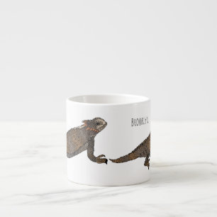 Regal-Horned-Eidechsen-Cartoon Espressotasse