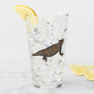 Regal-Horned-Eidechsen-Cartoon Glas