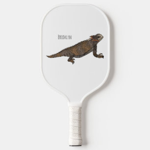 Regal-Horned-Eidechsen-Cartoon Pickleball Schläger