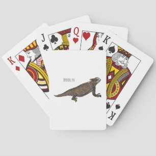 Regal-Horned-Eidechsen-Cartoon Spielkarten