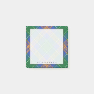 Regal Irish Clan MacAuliffe McAuliffe Tartan Post-it Klebezettel