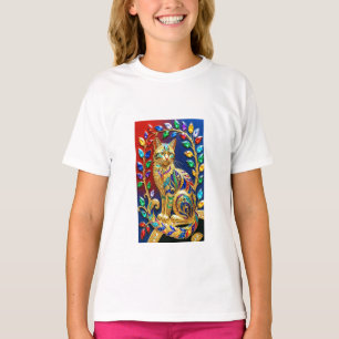 Regal Jewel Katze – Luxuriöse Multicolor-Kunst T-Shirt