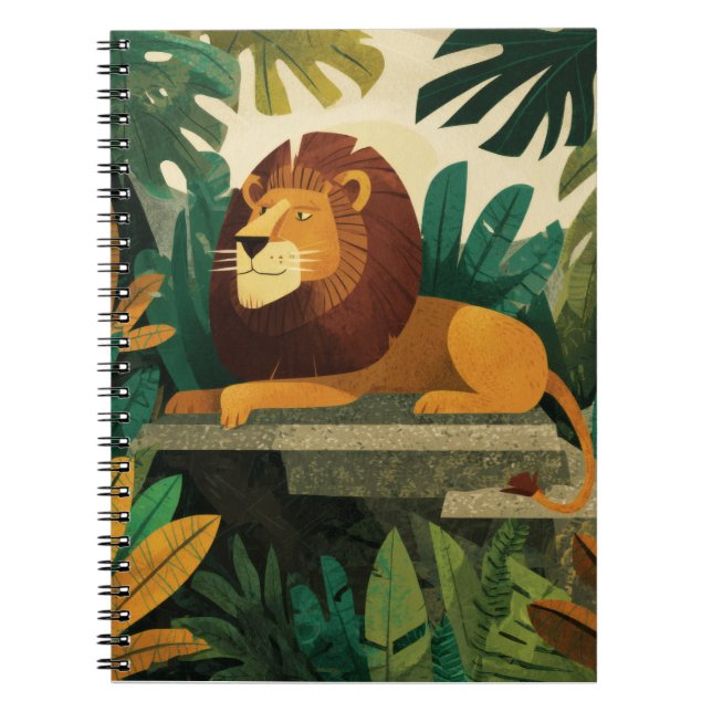 Regal Jungle Lion Bold Leaf-Notebook Notizblock (Vorderseite)