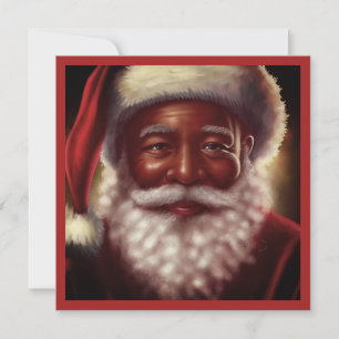 Regal Lächeln Black Santa White Bard Weihnachtsman Feiertagskarte