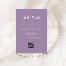 Regal Lavender | Wedding Guest Details QR Code Begleitkarte