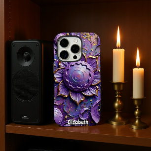Regal Lila floral Abstrakt Art iPhone 16 Pro Hülle
