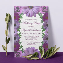 Regal Lila Floral Geburtstag
