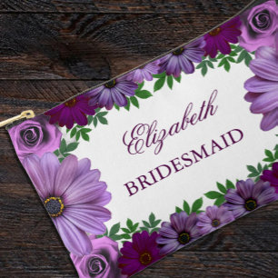 Regal Lila Floral Wedding Zubehörtasche