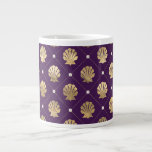 Regal Lila und Gold Muschel Jumbo Tasse<br><div class="desc">Regal Lila und Gold Muschel Jumbo Tasse</div>