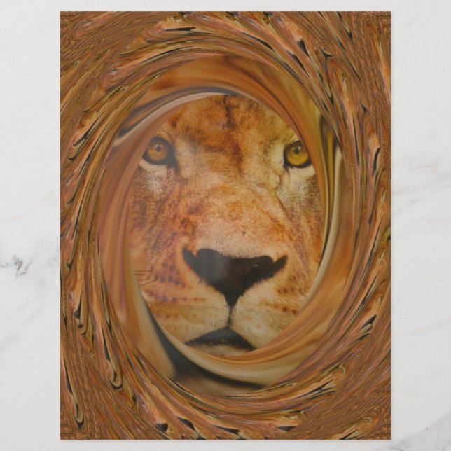 Regal Lion's Face Whirl Artwork-Musterdesign (Vorderseite)