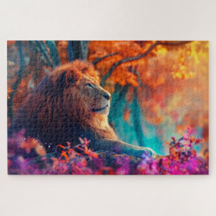 Regal-Löwe im Design Enchanted Forest