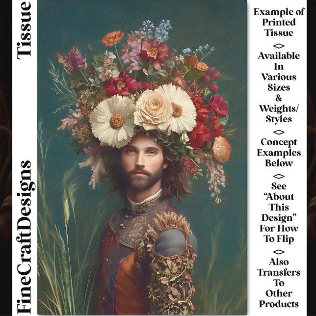 Regal Man, Blume Headpiece / Kronen CP6 Decoupage Seidenpapier (Von Creator hochgeladen)