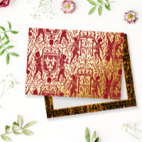 Regal Mittelalterliches Tapestry Rot und Gold Eleg