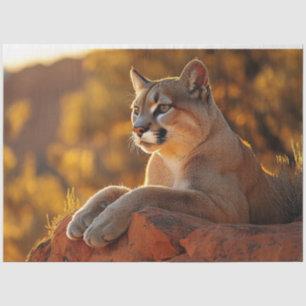 Regal Mountain Lion Scenic Decoupage Seidenpapier